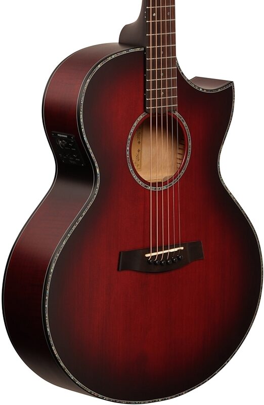 Schecter Orleans Stage Acoustic-Electric Guitar, Vampyre Red, Full Left Front