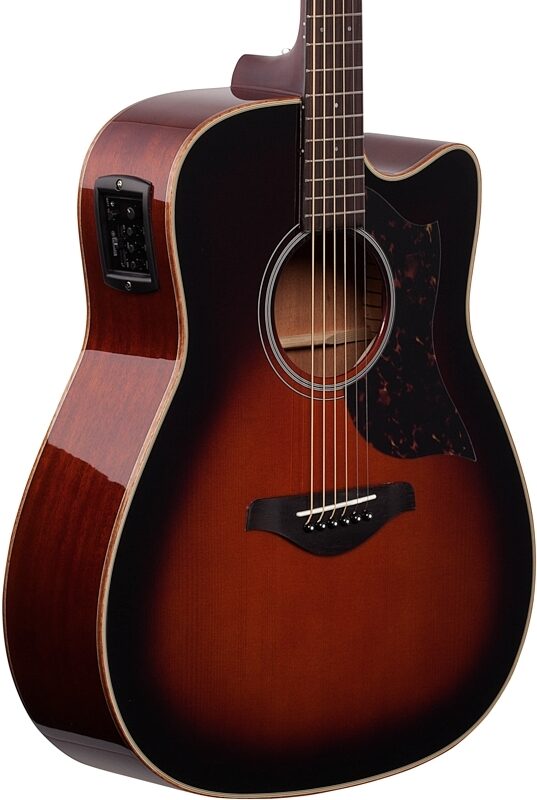 Yamaha A1M Acoustic-Electric Guitar, Tobacco Brown Sunburst, Full Left Front