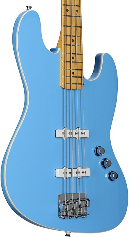 Fender Aerodyne Special Jazz Electric Bass, Maple Fingerboard (with Gig Bag), California Blue, Full Left Front