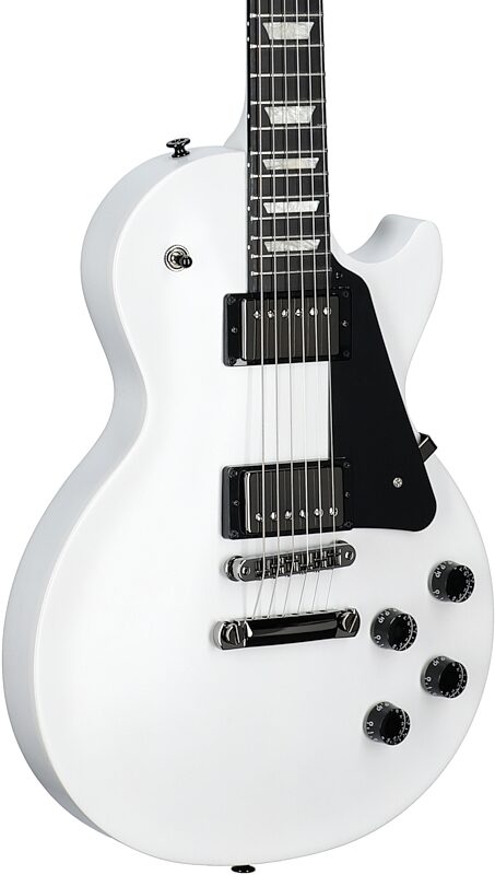 Gibson Les Paul Modern Studio Electric Guitar (with Soft Case), Worn White, Full Left Front