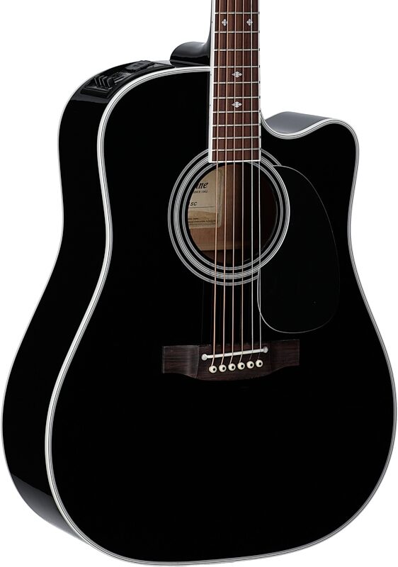 Takamine EF341SC Acoustic-Electric Guitar (with Case), Gloss Black, Full Left Front