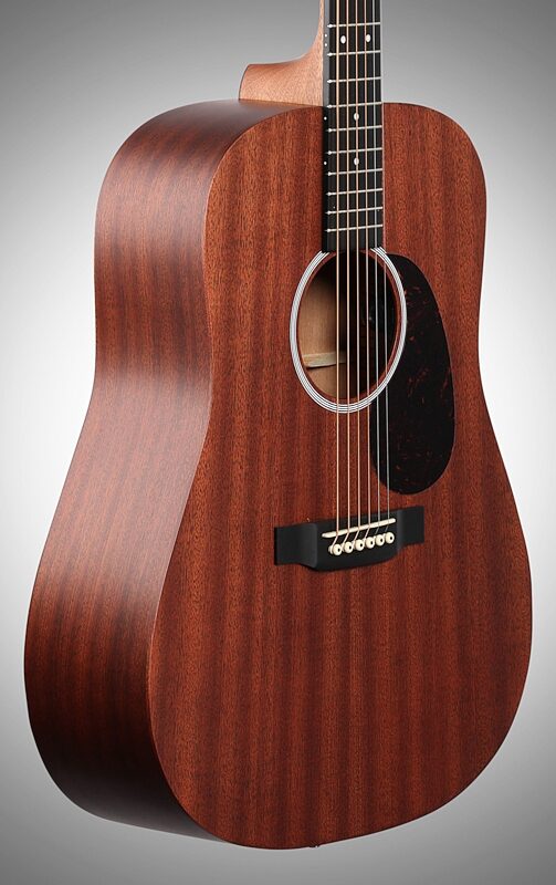 Martin D-10E Road Series Acoustic-Electric Guitar (with Soft Case), Natural, Sapele Top, Full Left Front