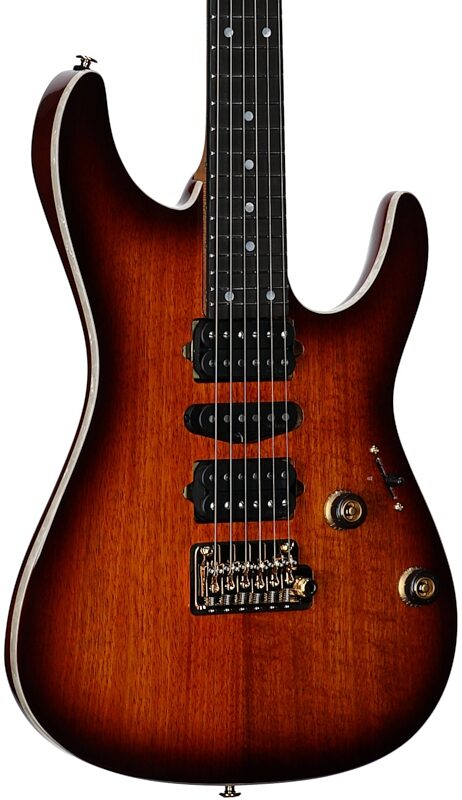 Ibanez AZ47P2K Premium Electric Guitar (with Gig Bag), Dragon Eye Burst, Full Left Front
