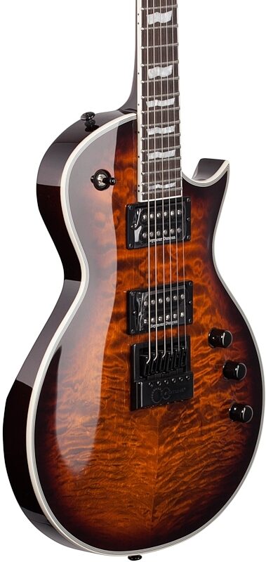 ESP LTD EC1000QM Evertune Electric Guitar, Dark Brown Sunburst, Full Left Front
