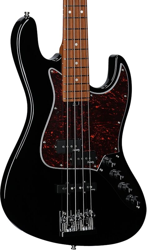 Sadowsky MetroExpress 21-Fret P/J Electric Bass, Maple Fingerboard (with Gig Bag), Black, Full Left Front