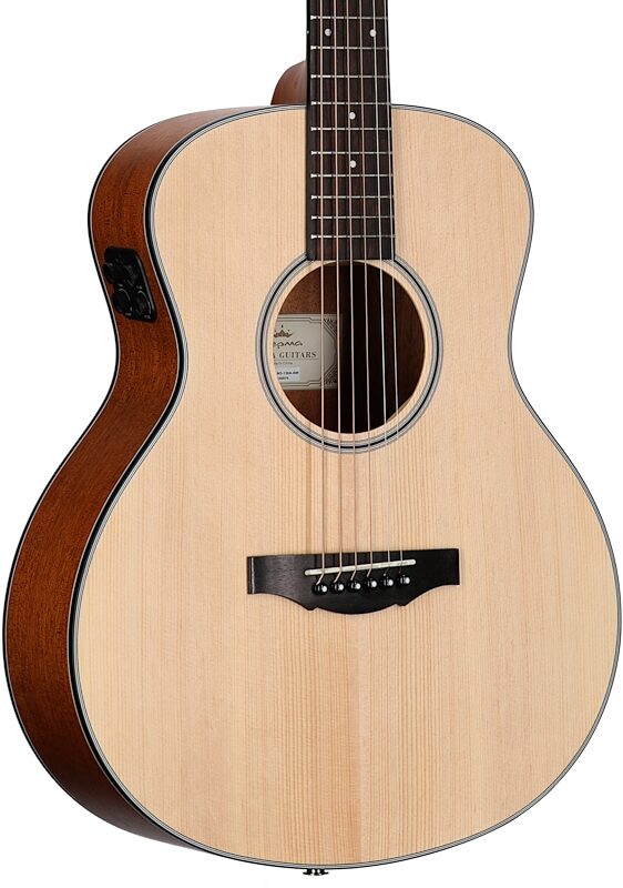 Kepma K3 Series M3-130 Mini Acoustic-Electric Guitar, Natural, Full Left Front