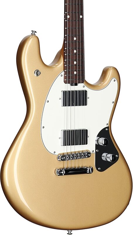 Ernie Ball Music Man StingRay HT Electric Guitar (with Case), Golden Delicious, Full Left Front