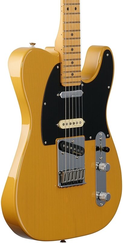 Fender Player Plus Nashville Telecaster Electric Guitar, Maple Fingerboard (with Gig Bag), Butterscotch, Full Left Front