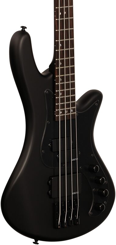 Schecter Stiletto Stealth 4 Electric Bass, Satin Black, Full Left Front