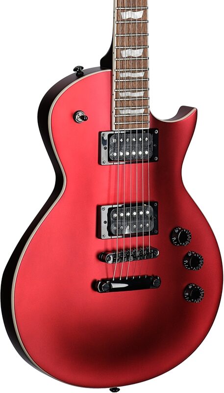 ESP LTD EC-256FM Electric Guitar, Candy Apple Red Satin, Full Left Front