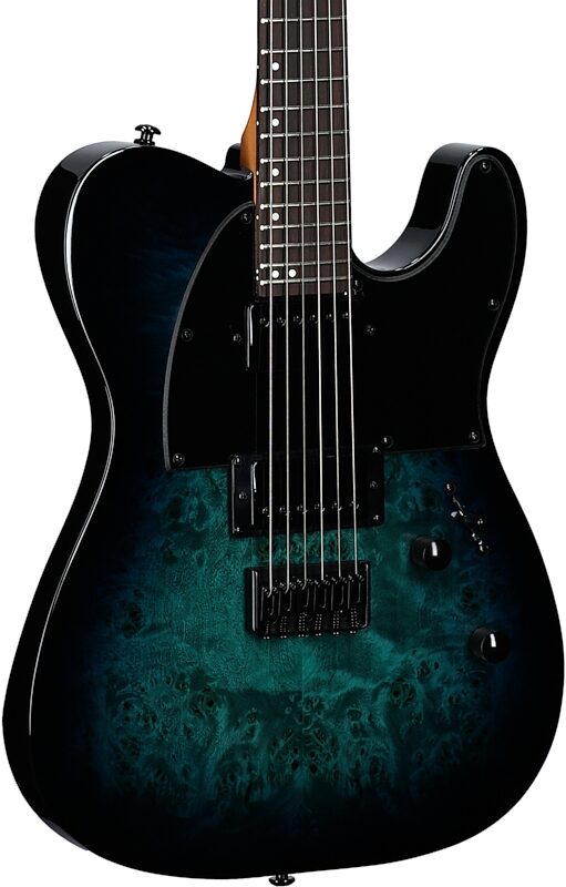 ESP LTD TE-200DX Electric Guitar, Blue Burst, Full Left Front