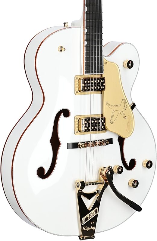 Gretsch G6136TG Players Edition Falcon Electric Guitar (with Case), Falcon White, Full Left Front