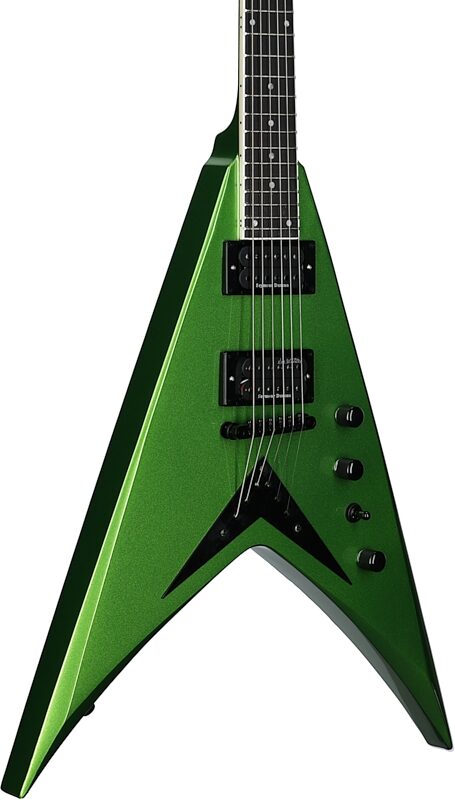 Kramer Dave Mustaine Vanguard Rust In Peace Electric Guitar (with Case), Alien Tech Green, Full Left Front