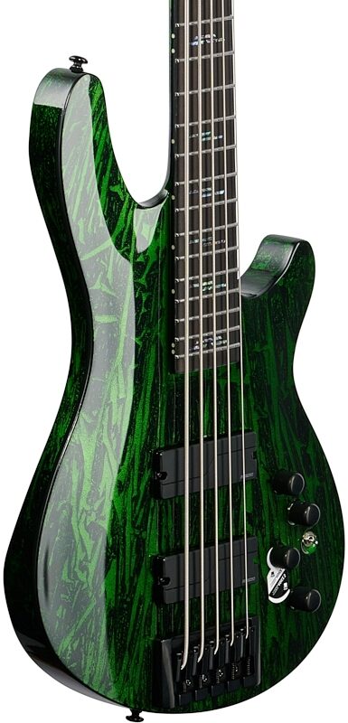 Schecter C-5 Silver Mountain Electric Bass, Toxic Venom, Full Left Front