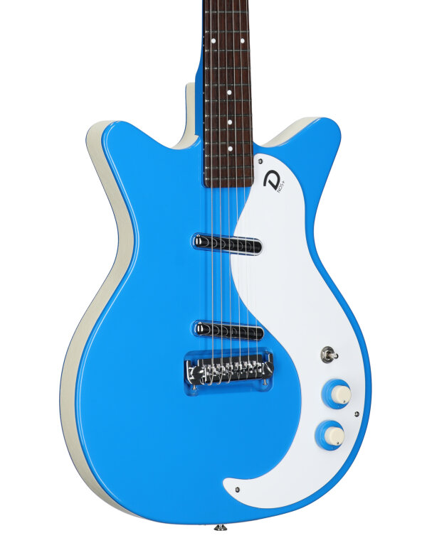 Danelectro '59 MOD NOS Electric Guitar, Baby Gogo Blue, Full Left Front