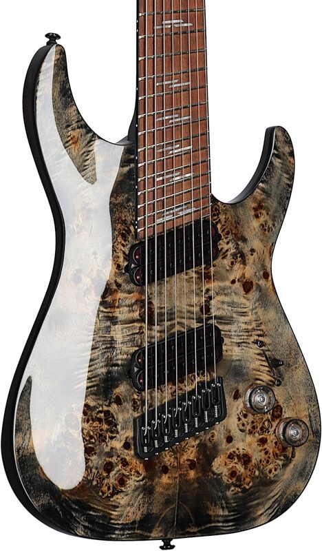 Schecter Omen Elite-8 Multiscale Electric Guitar, 8-String, Charcoal, Blemished, Full Left Front