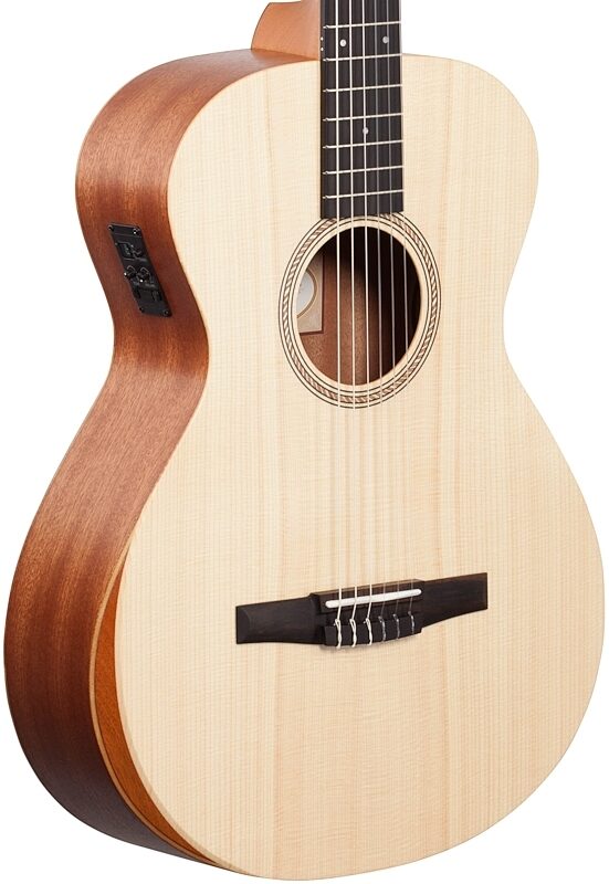 Taylor A12e-N Academy Series Grand Concert Classical Acoustic-Electric Guitar (with Gig Bag), New, Full Left Front