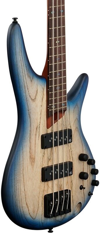 Ibanez SR600E Electric Bass, Cosmic Blue Starburst Flat, Full Left Front