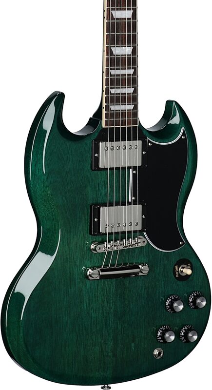 Gibson SG Standard '61 Custom Color Electric Guitar (with Case), Translucent Teal, Full Left Front