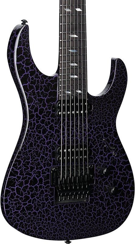 Legator Ninja 7 Floyd Rose Electric Guitar, 7-String, Purple Crackle, Full Left Front