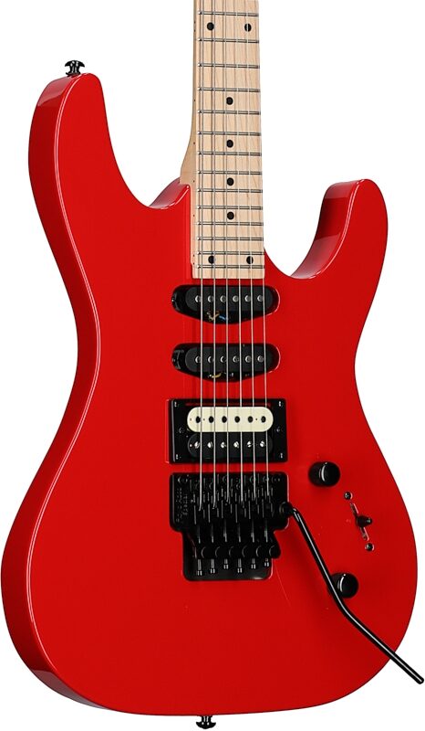 Kramer Striker HSS Electric Guitar, Maple Fingerboard, Jumper Red, Full Left Front