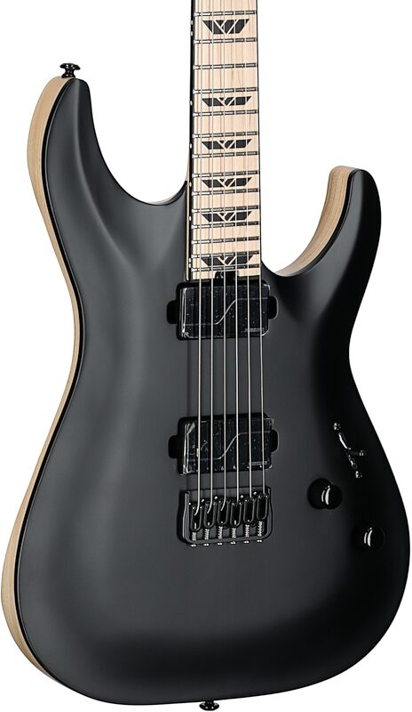 Schecter C1 SLS Custom Electric Guitar, Satin Black, Full Left Front
