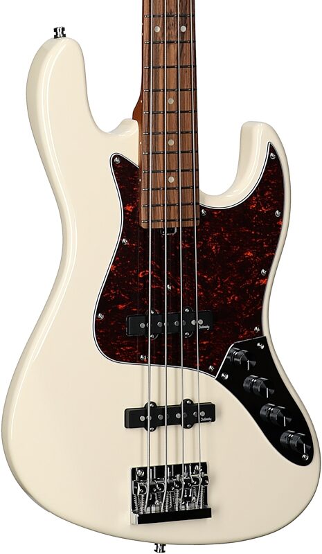 Sadowsky MetroExpress 21-Fret Vintage J/J Electric Bass, with Morado Fingerboard (with Gig Bag), White, Full Left Front