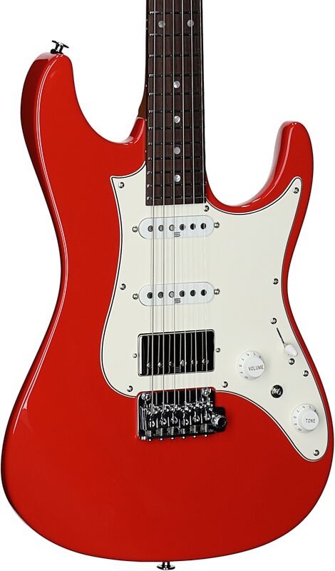 Ibanez Prestige AZ2204NW Electric Guitar (with Case), Vermillion Red, Full Left Front