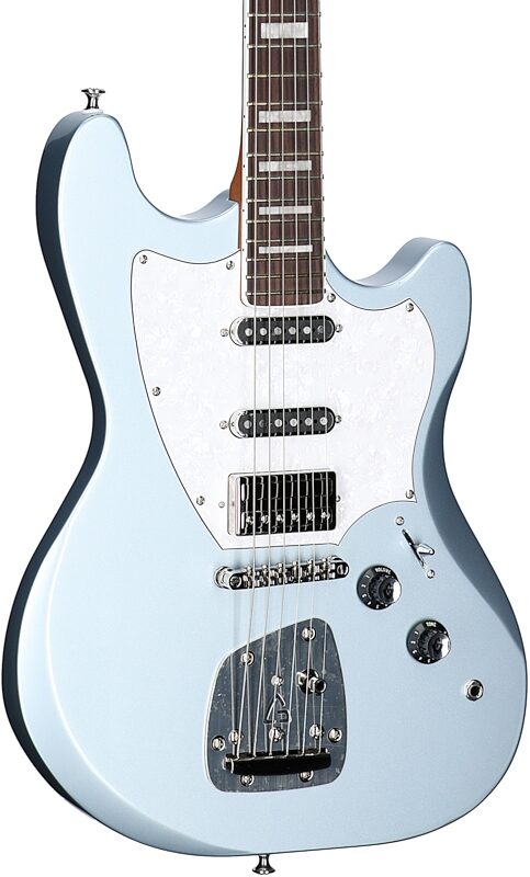 Guild Surfliner Deluxe Electric Guitar, Glacier Blue Metallic, Full Left Front