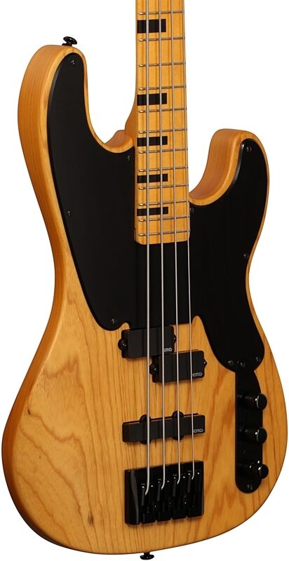 Schecter Model T Session Electric Bass, Natural Satin, Full Left Front