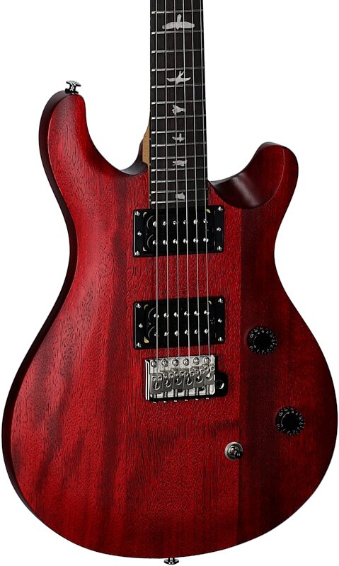 PRS Paul Reed Smith SE CE24 Standard Electric Guitar (with Gig Bag), Satin Vintage Cherry, Full Left Front