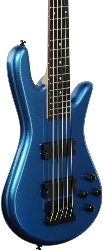 Spector Performer Electric Bass, 5-String, Metallic Blue Gloss, Full Left Front