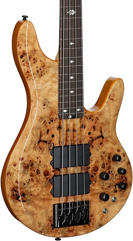 Michael Kelly Pinnacle 4 Electric Bass, Natural Burl, Full Left Front