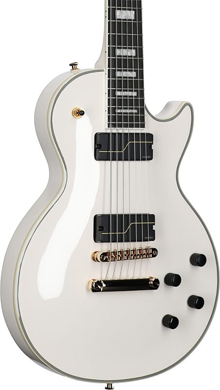 Epiphone Matt Heafy Les Paul Custom Origins Electric Guitar, 7-String (with Case), Bone White, Full Left Front