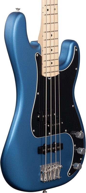 Fender American Performer Precision Bass Electric Bass Guitar, Maple Fingerboard (with Gig Bag), Satin Lake Placid Blue, Full Left Front