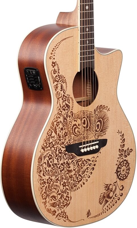 Luna Henna Oasis Acoustic-Electric Guitar, New, Full Left Front