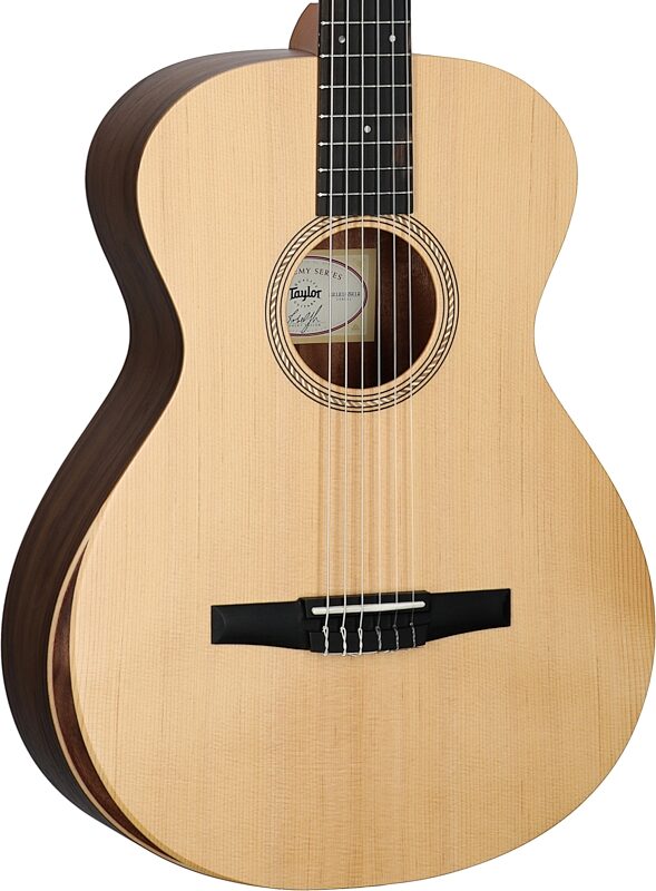 Taylor Academy 12-N Grand Concert Classical Acoustic Guitar (with Gig Bag), Natural, with Gig Bag, Full Left Front