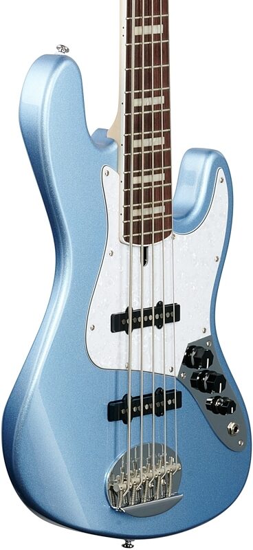 Lakland Skyline 55-60 Custom Laurel Fretboard Bass Guitar, Lake Placid Blue, Full Left Front