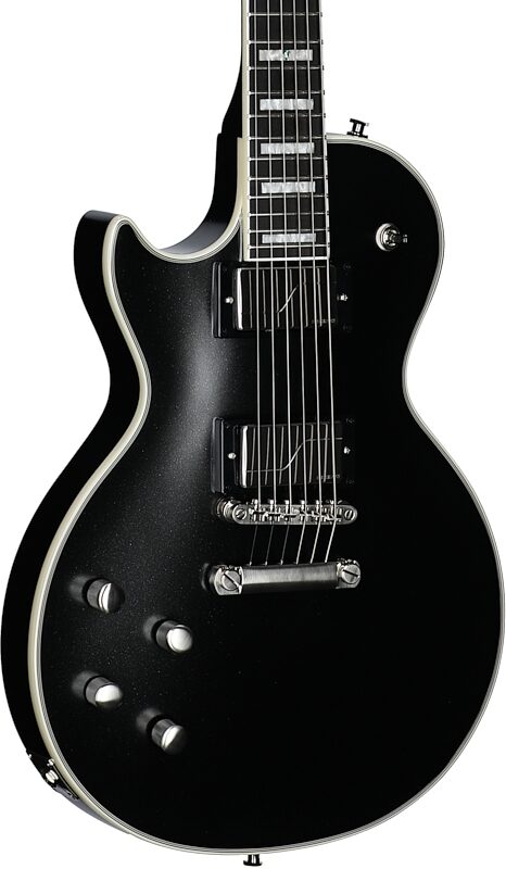 Epiphone Les Paul Prophecy Electric Guitar, Left Handed (with Gig Bag), Aged Jet Black Metallic, Full Left Front