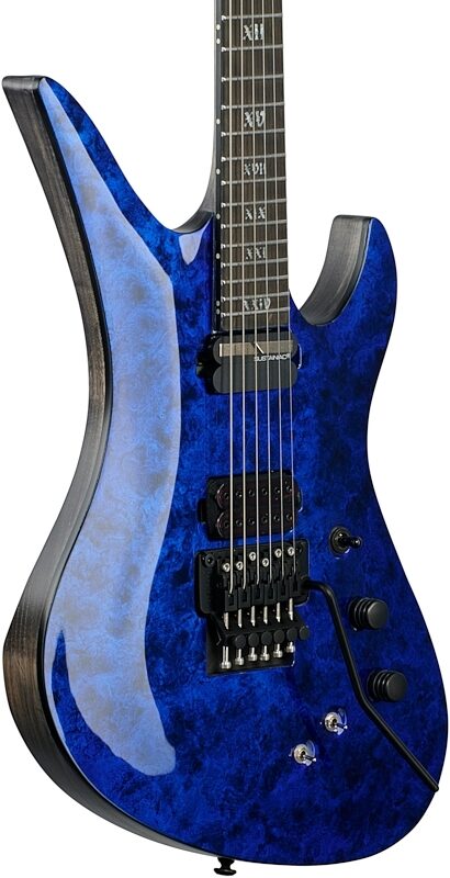 Schecter Avenger FR-S Apocalypse Electric Guitar, Blue Reign, Full Left Front