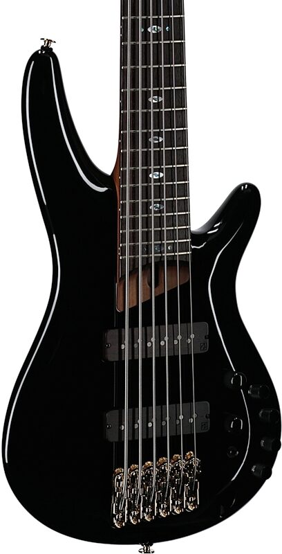 Ibanez SR3506 Prestige Electric Bass, 6-String (with Case), Black, Full Left Front
