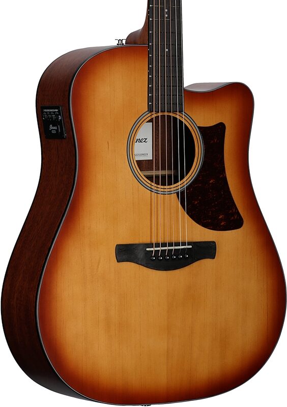 Ibanez AAD50CE Artwood Advanced Acoustic-Electric Guitar, Light Brown Sunburst, Full Left Front
