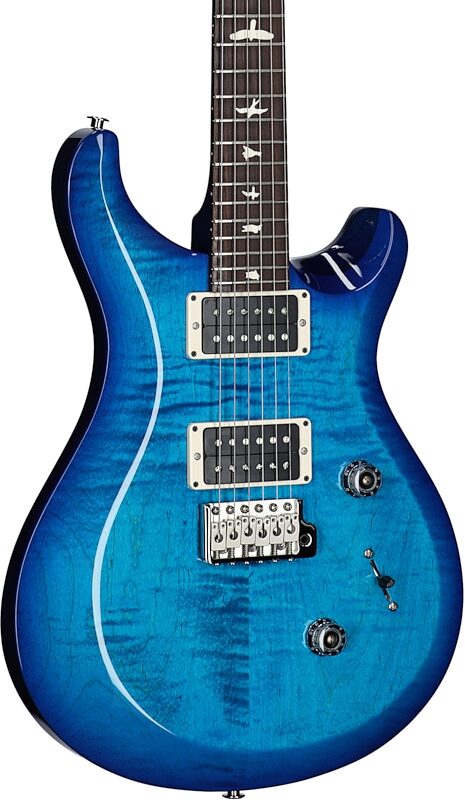 PRS Paul Reed Smith S2 Custom 24 Gloss Pattern Thin Electric Guitar (with Gig Bag), Lake Blue, Full Left Front