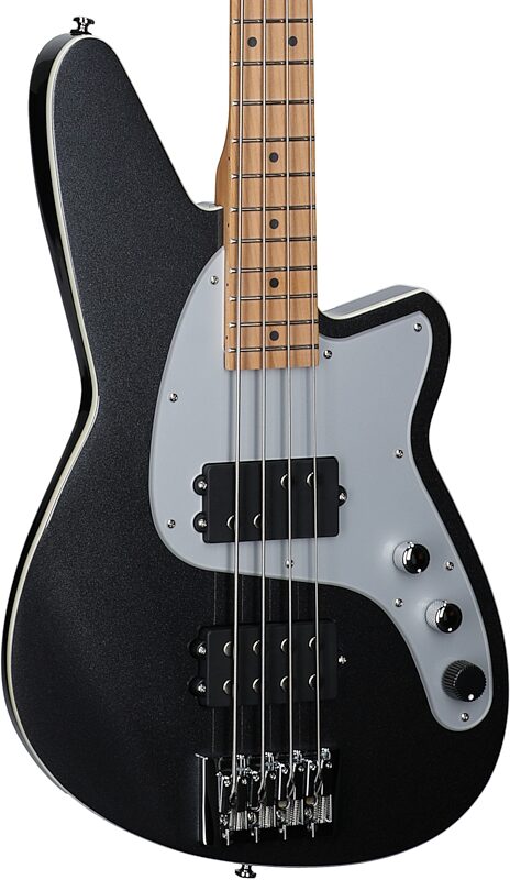 Reverend Mercalli 4 Electric Bass, Gunmetal, Maple Fretboard, Full Left Front