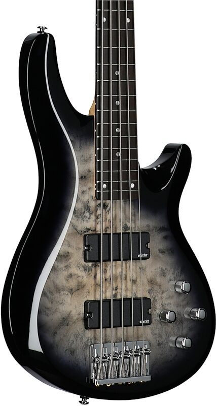 Schecter C-5 Plus Electric Bass, Charcoal Burst, Full Left Front