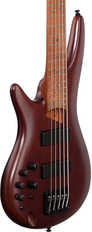 Ibanez SR505E Electric Bass, 5-String, Left-Handed, Brown Mahogany, Full Left Front