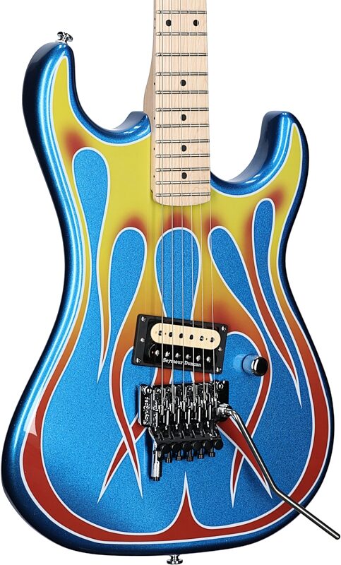 Kramer Baretta Custom Graphics Electric Guitar (with EVH D-Tuna and Gig Bag), Hot Rod, Custom Graphics, Blemished, Full Left Front