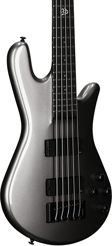 Spector NS Ethos HP 5-String Bass Guitar (with Bag), Gunmetal Gloss, Full Left Front