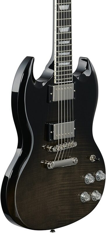 Epiphone SG Modern Figured Electric Guitar, Transparent Black Fade, Full Left Front