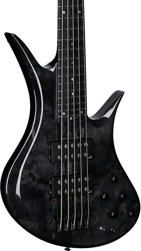 Legator HB5SS Helio 5 Super Shred Bass Guitar, Black, Full Left Front